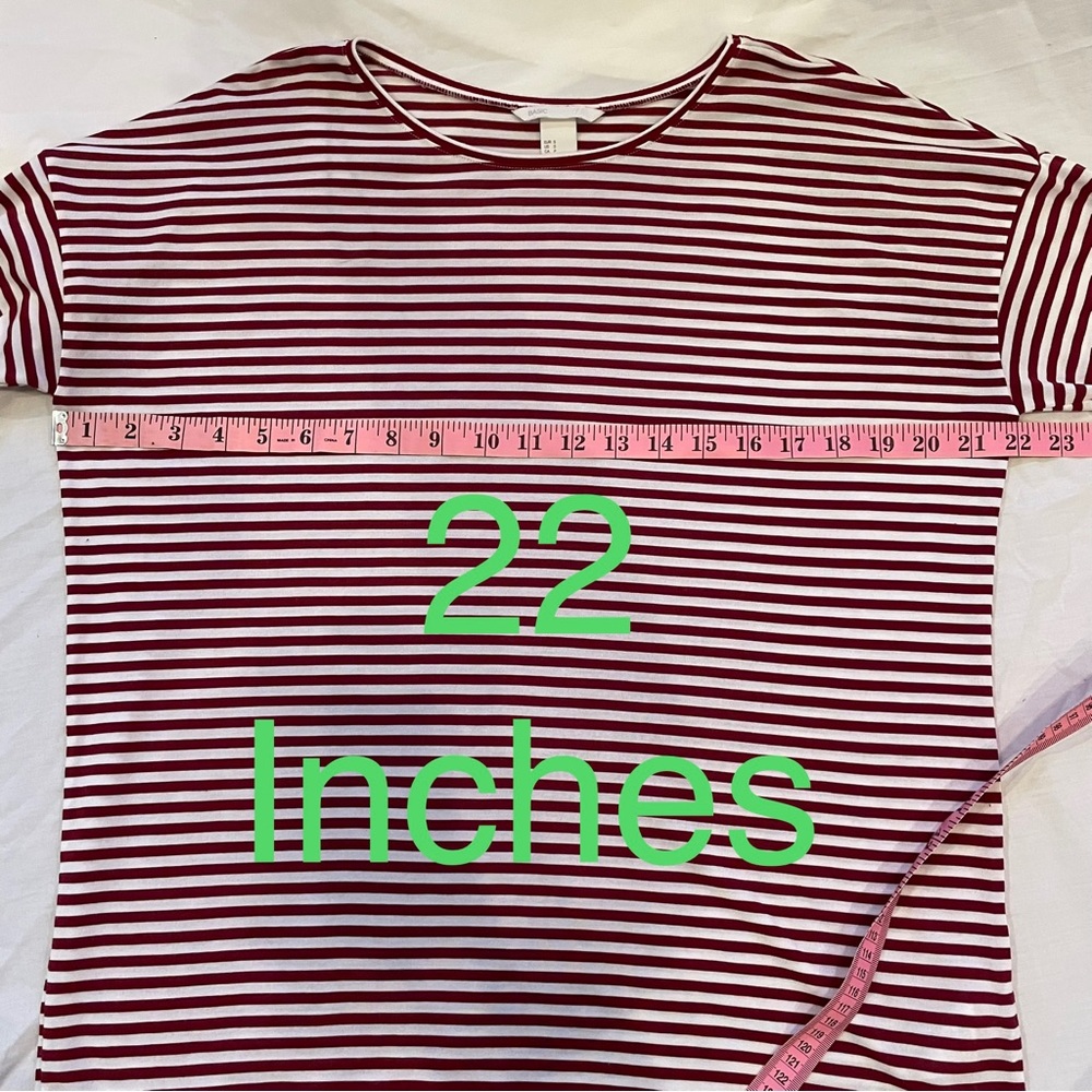 H&M long sleeve red and white striped shirt - Picture 5 of 8